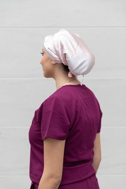 Cherry Blossom Silk Bouffant Surgical Cap