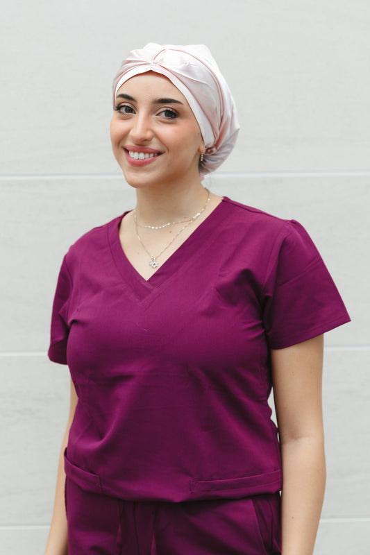 Cherry Blossom Silk Bouffant Surgical Cap
